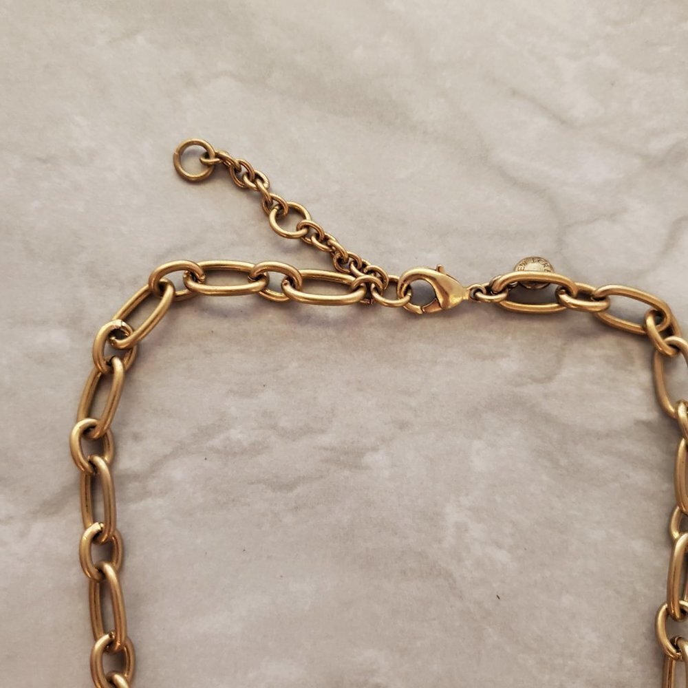 ✨ J.Crew Classic Rhinestones Pave Crystal Medallion Statement Necklace ✨ - Picture 9 of 12